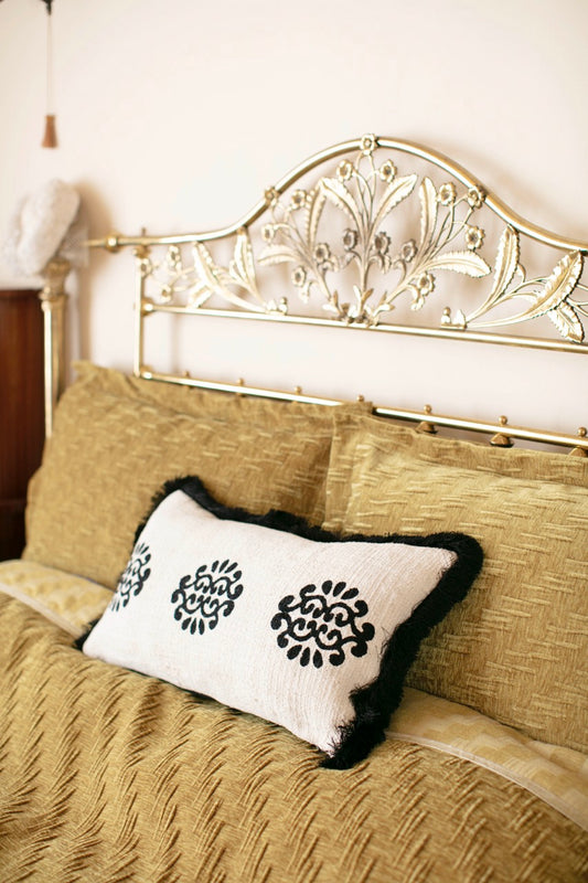Block Print Gabardine Pillow Cover