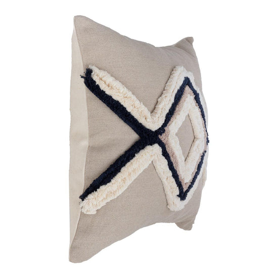 Armagan beige handmade boho cushion cover side view