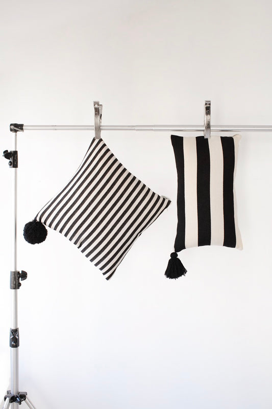 Lucia Black Stripped Pillow