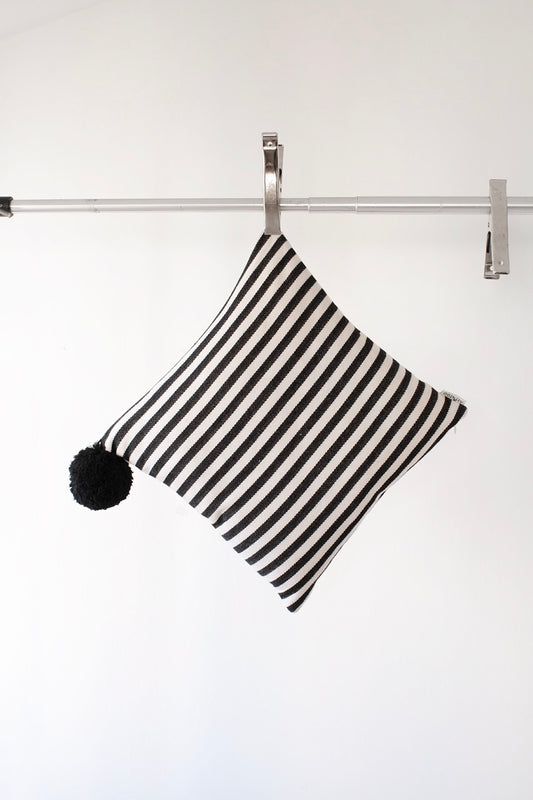 Lucia Black Stripped Pillow