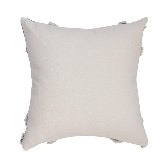 Ecru Back side Blue Cora Pillow cover
