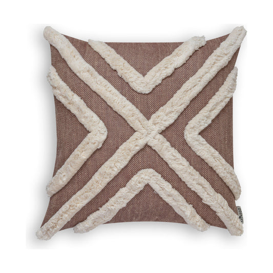 Brown Boho Fee Jute Pillow Cover
