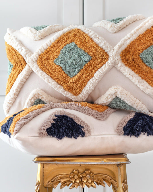 Boho style throw pillow darlene in green