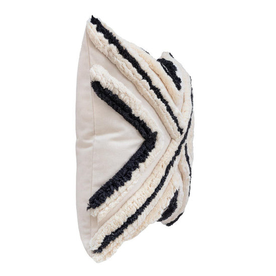 ercu and white bohemian decorative throw pillow, side view