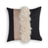 Black Square Boho cushion cover with short fringes