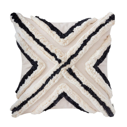Square bohemian decorative pillow cover with bohemian diamond design