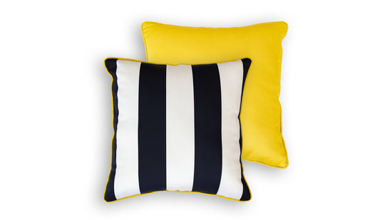 Eclectic Throw pillow cover in yellow, black and white